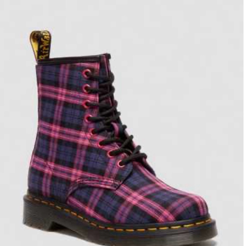 Dr. Martens Women's Tartan Plaid 8-Eye Lace-Up Boot- BNIB